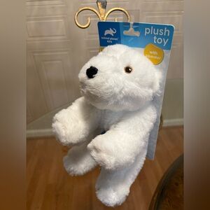 Animal Planet Interactive Snow Bear Plush Toy With Squeaker 10”